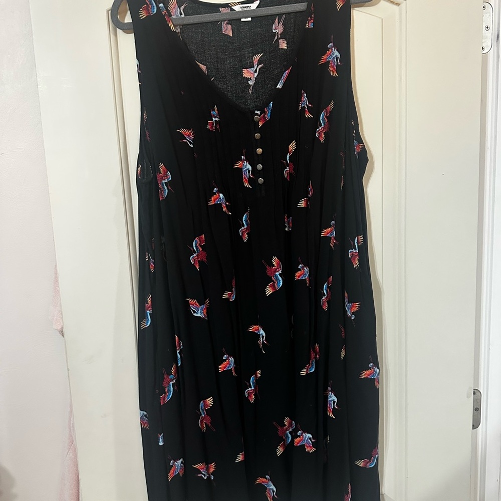 Sonoma Dress with Colorful Bird Design